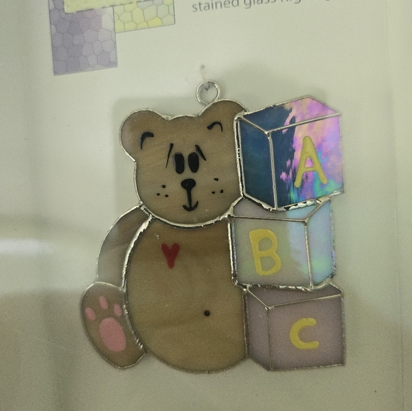 Switchables-Stained Glass Night Light Cover-'Bear With Blocks' SW063 NEW Box - Picture 2 of 3